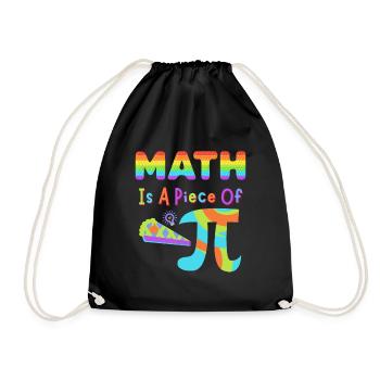 Pi Day 2023 Math Is A Piece Of Pi Rainbow Letters - Drawstring Bag - black - Front