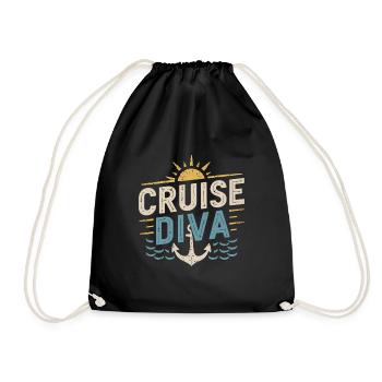 Cruise Diva |Cruise - Drawstring Bag - black - Front