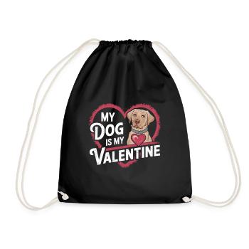 Mon chien est mon Valentin | La Saint-Valentin pour les chiens - Sac de sport léger - noir - Devant