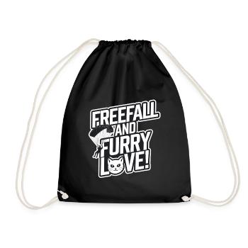 Chat de saut en parachute | Cadeau parachutisme - Sac de sport léger - noir - Devant