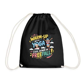 Parachutisme yoga | Motif de saut en parachute amusant - Sac de sport léger - noir - Devant