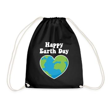 Happy Earth Day - Drawstring Bag - black - Front