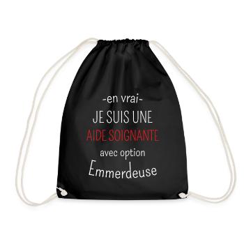 Aide soignante avec option Emmerdeuse - Sac de sport léger - noir - Devant
