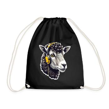 Moutons avec musique - L’agneau musical - Sac de sport léger - noir - Devant