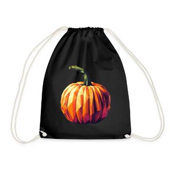Autumn Magic: Geometric Pumpkin in - Drawstring Bag - black - Front