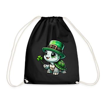 St. Patrick's Schildkröte Fest - Turnbeutel - Schwarz - Vorne