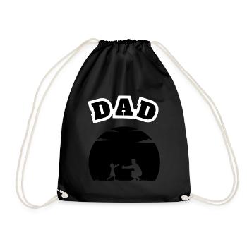 Dad Little Girl Black - Drawstring Bag - black - Front