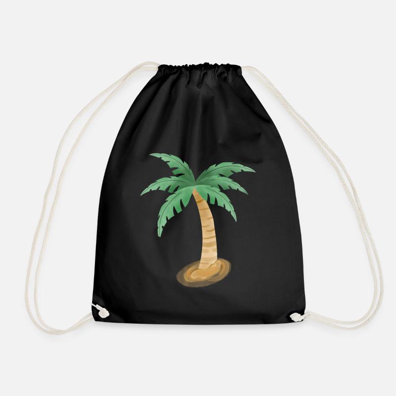 Palm Palm Trees - Drawstring Bag - black