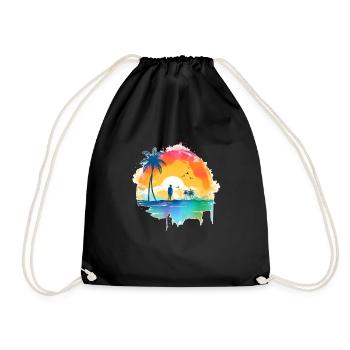 Beach Sunset - Drawstring Bag - black - Front
