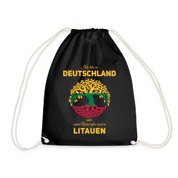 Litauische Wurzeln - Turnbeutel - Schwarz - Vorne