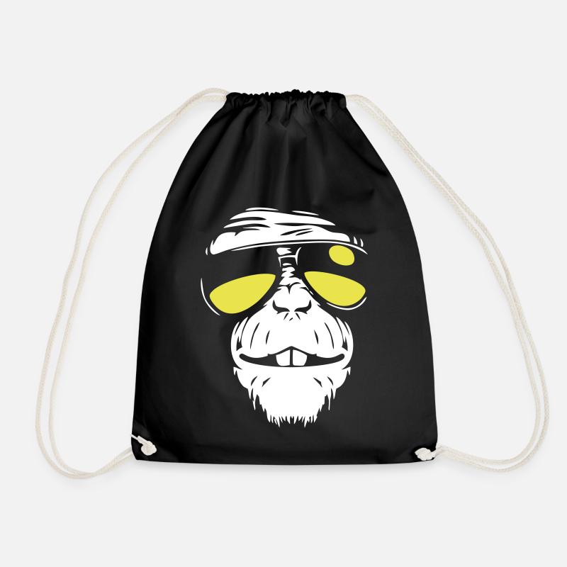 Cool Monkey - Coole Affe - Turnbeutel - Schwarz
