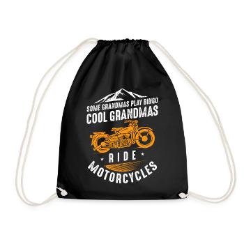 Cool Grandmas Ride Motorcycles - Drawstring Bag - black - Front