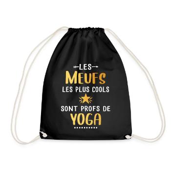 Meuf - Cool - Yoga - Femme - Cadeau - Prof - Sac de sport léger - noir - Devant