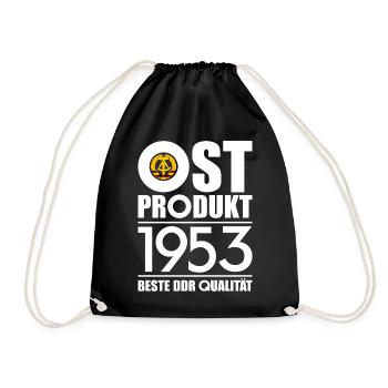 OSTPRODUKT 1953 DDR OSSI 73. GEBURTSTAG - Turnbeutel - Schwarz - Vorne