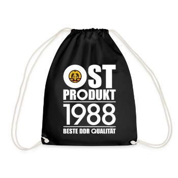 OSTPRODUKT 1988 DDR OSSI 38. GEBURTSTAG - Turnbeutel - Schwarz - Vorne