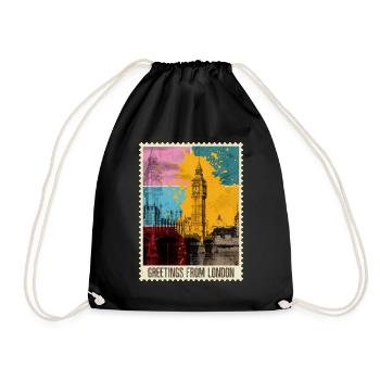 Londres Angleterre UK City Skyline Stamp Coloré - Sac de sport léger - noir - Devant