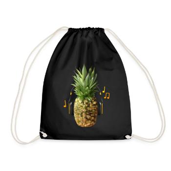 L’ananas écoute de la musique forte - Sac de sport léger - noir - Devant