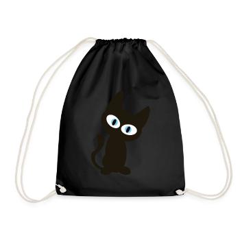 Black Cat - Little Kitten T-Shirt - Drawstring Bag - black - Front