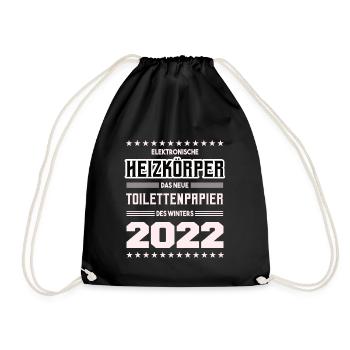 Elektroheizung das neue Toilettenpapier des Winter - Turnbeutel - Schwarz - Vorne