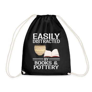 Pottery sayings | Pottery Books Reading Gifts - Drawstring Bag - black - Front
