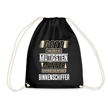 Binnenschiffer, einer der mutigsten Männer - Turnbeutel - Schwarz - Vorne