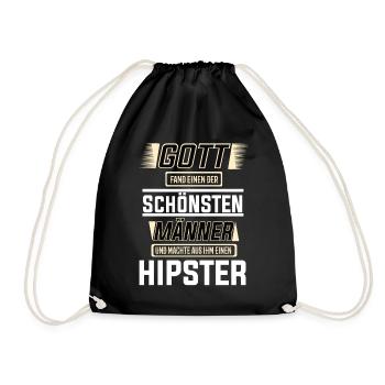 Hipster, einer der schönsten Männer der Welt - Turnbeutel - Schwarz - Vorne