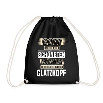 Glatzkopf, einer der schönsten Männer der Welt - Turnbeutel - Schwarz - Vorne