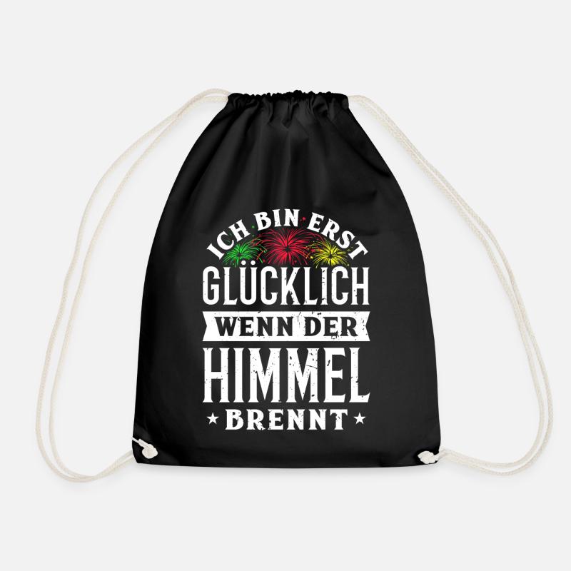 Ich bin erst glücklich, wenn der Himmel brennt - Turnbeutel - Schwarz