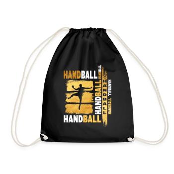 Handball Gold Handball Player Grunge Fan - Drawstring Bag - black - Front