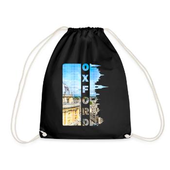 Oxford England UK City Skyline University Home - Drawstring Bag - black - Front