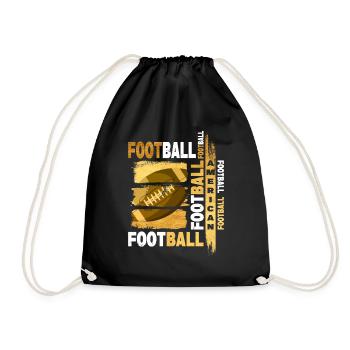 American Football Ball Gold Vintage Retro Sport - Drawstring Bag - black - Front