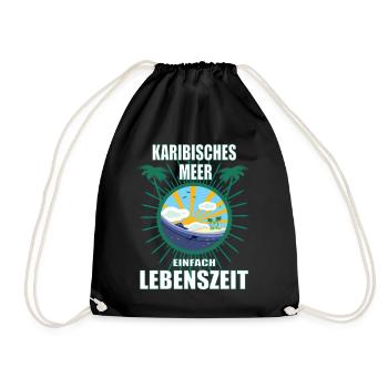 Karibisches Meer - einfach Lebenszeit - Turnbeutel - Schwarz - Vorne