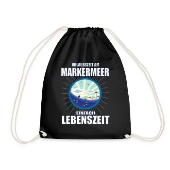 Urlaubzeit am Markermeer - See in den Niederlanden - Turnbeutel - Schwarz - Vorne