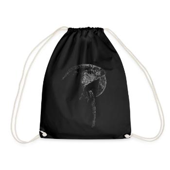 Macaw Lines Art - Drawstring Bag - black - Front