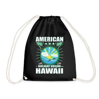 American Holiday Dream Hawaii - Aloha State Design - Drawstring Bag - black - Front