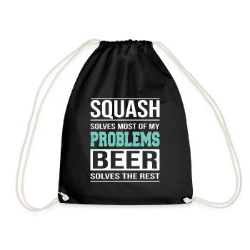 Squash solves most of my Problems - Turnbeutel - Schwarz - Vorne