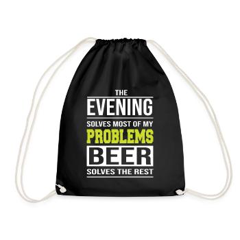 Evening solves most of my problems - Drawstring Bag - black - Front