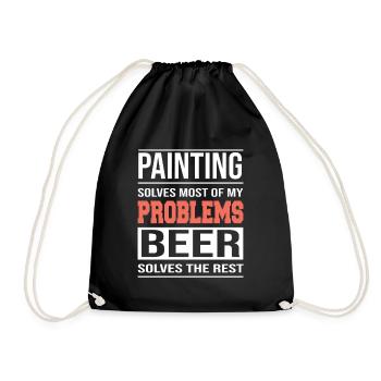 La peinture résout la plupart de mes problèmes - Sac de sport léger - noir - Devant