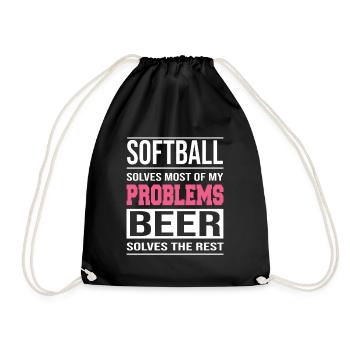 Le softball résout la plupart de mes problèmes de conception - Sac de sport léger - noir - Devant