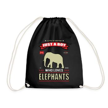 Just a Boy who loves Elephant Outfit - Drawstring Bag - black - Front