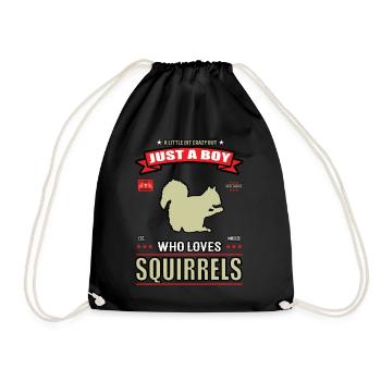 Just a Boy who loves Squirrel Outfit - Drawstring Bag - black - Front