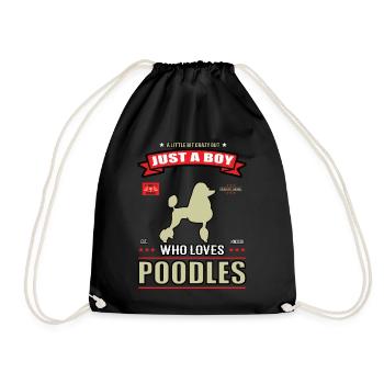 Just a Boy who loves Pudel Outfit - Turnbeutel - Schwarz - Vorne