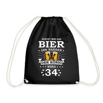 Reicht mir das Bier ihr Narren der König wird 34 - Turnbeutel - Schwarz - Vorne