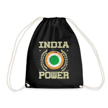 Cool India Design - Drawstring Bag - black - Front