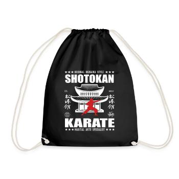 coole Shotkan Kampfsport Design mit Kanji - Turnbeutel - Schwarz - Vorne