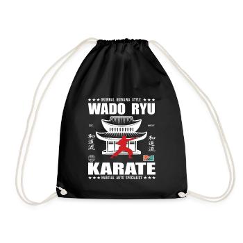 Conception d’arts martiaux Wado-Ryu cool avec kanji - Sac de sport léger - noir - Devant