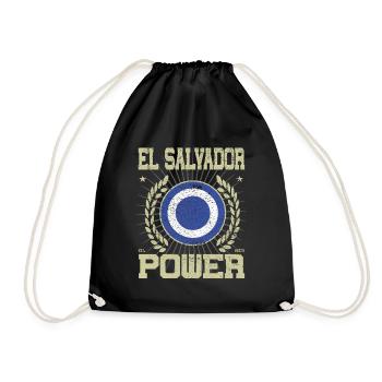 Cool El Salvador Design - Drawstring Bag - black - Front