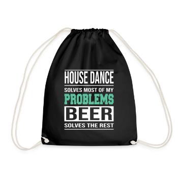 La danse house résout les problèmes, la bière résout le reste - Sac de sport léger - noir - Devant