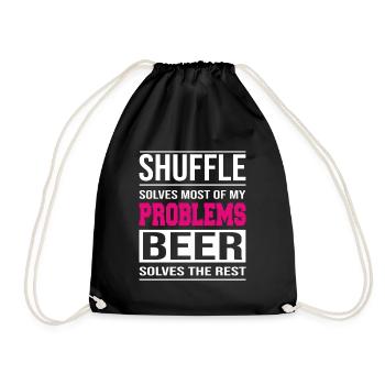 Shuffle résout les problèmes, la bière résout le reste - Sac de sport léger - noir - Devant