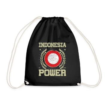 Cooles Indonesien Design - Turnbeutel - Schwarz - Vorne
